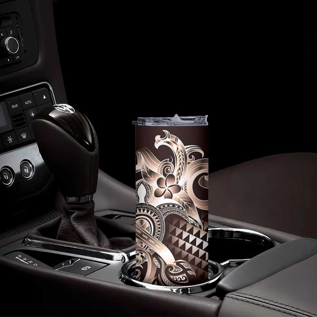 Aloha Mocha Mousse Tribal Honu Tattoo Skinny Tumbler