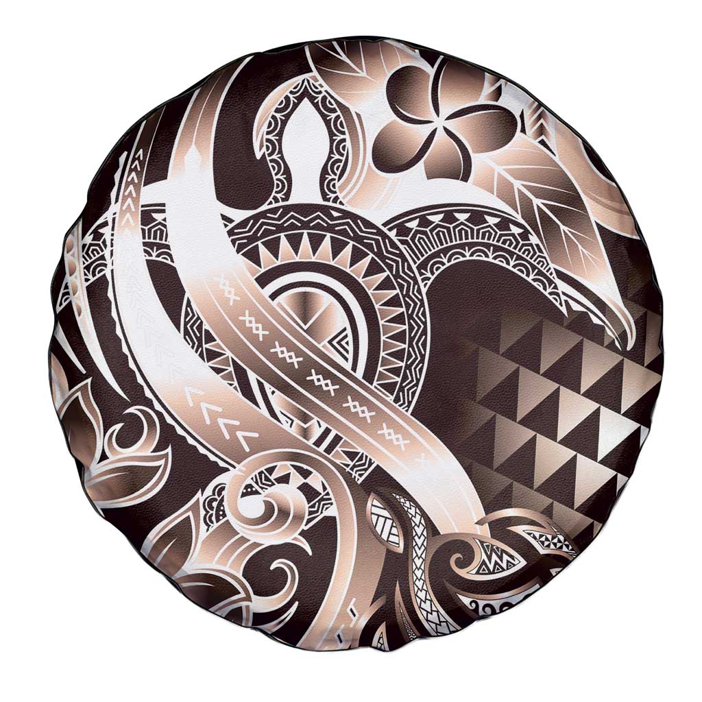 Aloha Mocha Mousse Tribal Honu Tattoo Spare Tire Cover