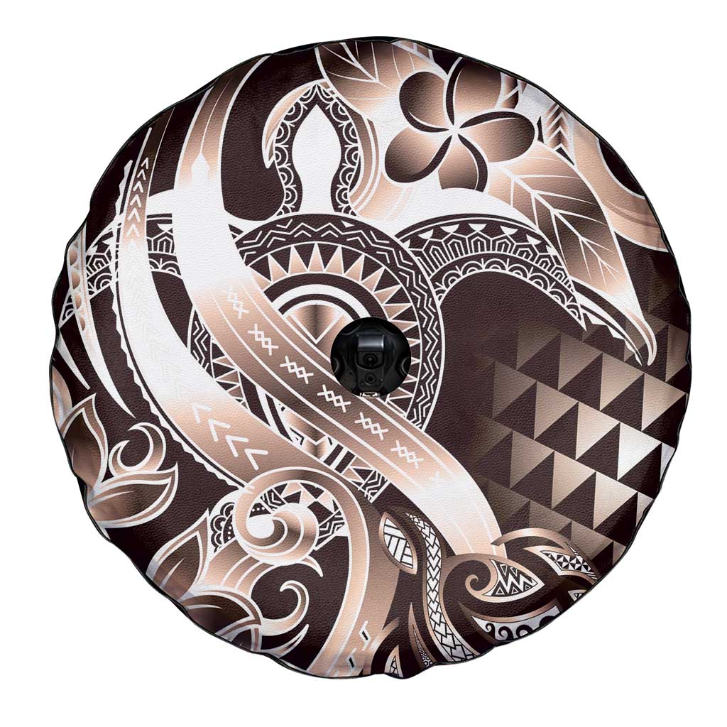 Aloha Mocha Mousse Tribal Honu Tattoo Spare Tire Cover