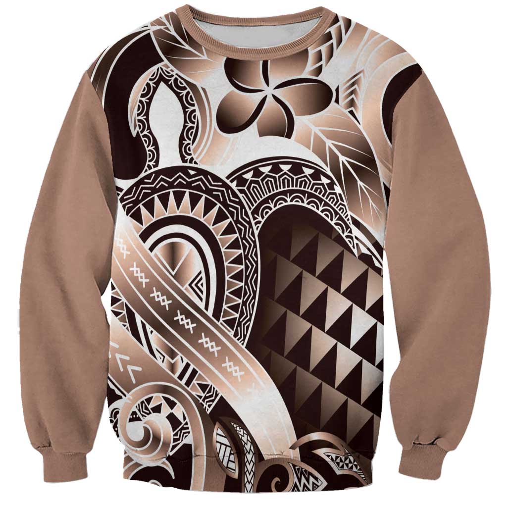 Aloha Mocha Mousse Tribal Honu Tattoo Sweatshirt
