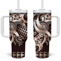 Aloha Mocha Mousse Tribal Honu Tattoo Tumbler With Handle