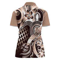 Aloha Mocha Mousse Tribal Honu Tattoo Women Polo Shirt