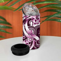 Aloha Pink Tribal Honu Tattoo 4 in 1 Can Cooler Tumbler