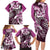 Aloha Pink Tribal Honu Tattoo Family Matching Long Sleeve Bodycon Dress and Hawaiian Shirt