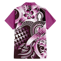 Aloha Pink Tribal Honu Tattoo Family Matching Long Sleeve Bodycon Dress and Hawaiian Shirt