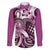 Aloha Pink Tribal Honu Tattoo Family Matching Long Sleeve Bodycon Dress and Hawaiian Shirt