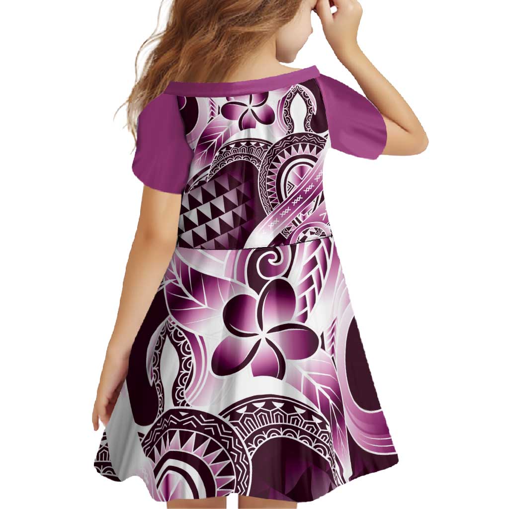 Aloha Pink Tribal Honu Tattoo Family Matching Mermaid Dress and Hawaiian Shirt