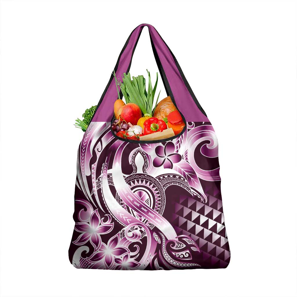 Aloha Pink Tribal Honu Tattoo Grocery Bag
