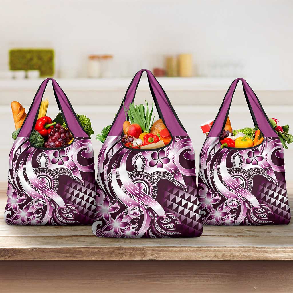 Aloha Pink Tribal Honu Tattoo Grocery Bag