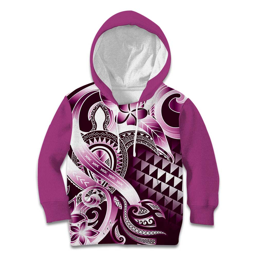 Aloha Pink Tribal Honu Tattoo Kid Hoodie