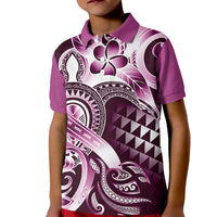 Aloha Pink Tribal Honu Tattoo Kid Polo Shirt