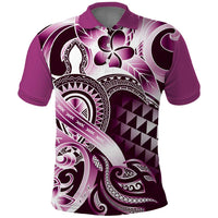 Aloha Pink Tribal Honu Tattoo Polo Shirt