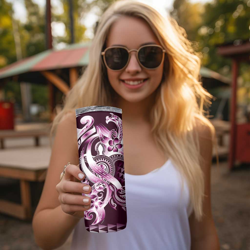 Aloha Pink Tribal Honu Tattoo Skinny Tumbler