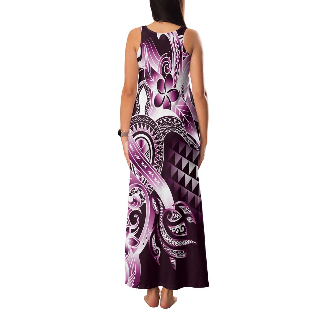 Aloha Pink Tribal Honu Tattoo Tank Maxi Dress