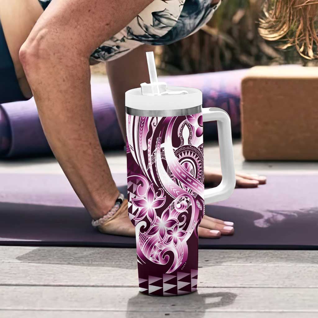 Aloha Pink Tribal Honu Tattoo Tumbler With Handle