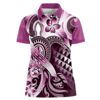 Aloha Pink Tribal Honu Tattoo Women Polo Shirt