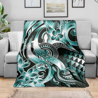 Aloha Turquoise Tribal Honu Tattoo Blanket