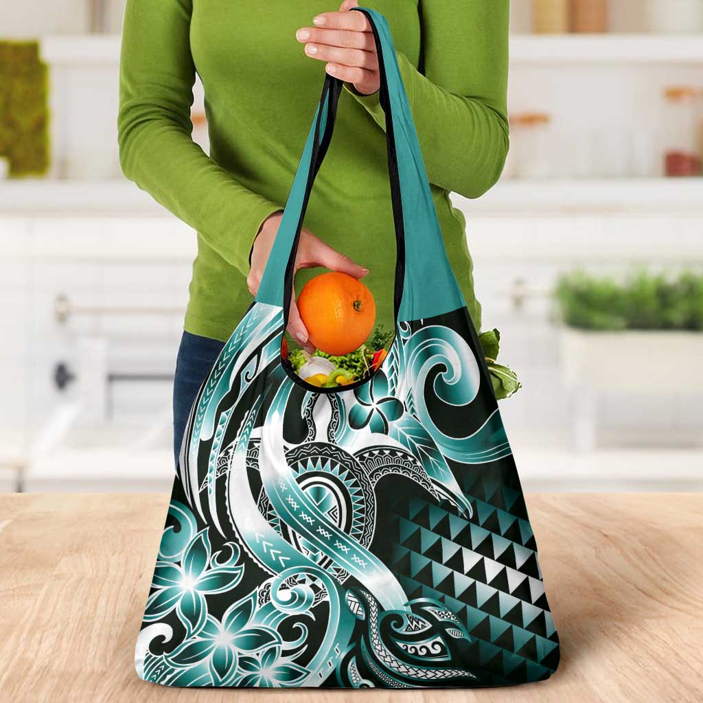 Aloha Turquoise Tribal Honu Tattoo Grocery Bag