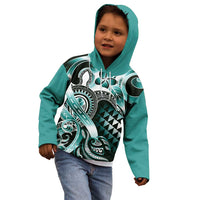 Aloha Turquoise Tribal Honu Tattoo Kid Hoodie