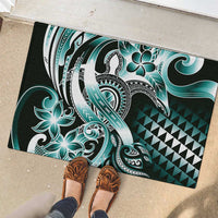 Aloha Turquoise Tribal Honu Tattoo Rubber Doormat LT9 - Polynesian Pride