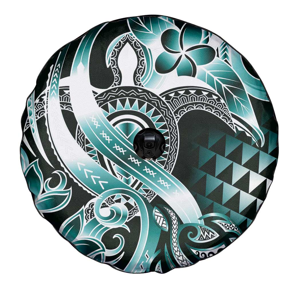 Aloha Turquoise Tribal Honu Tattoo Spare Tire Cover