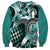 Aloha Turquoise Tribal Honu Tattoo Sweatshirt