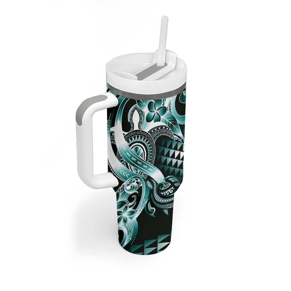 Aloha Turquoise Tribal Honu Tattoo Tumbler With Handle