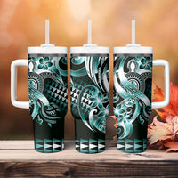 Aloha Turquoise Tribal Honu Tattoo Tumbler With Handle