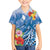 Personalised Yap States Humpback Whale Family Matching Off The Shoulder Long Sleeve Dress and Hawaiian Shirt Polynesian Tropical Flowers