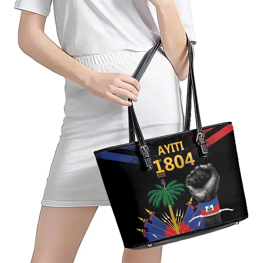Haiti Independence Day Leather Tote Bag The First Black Republic Since 1804