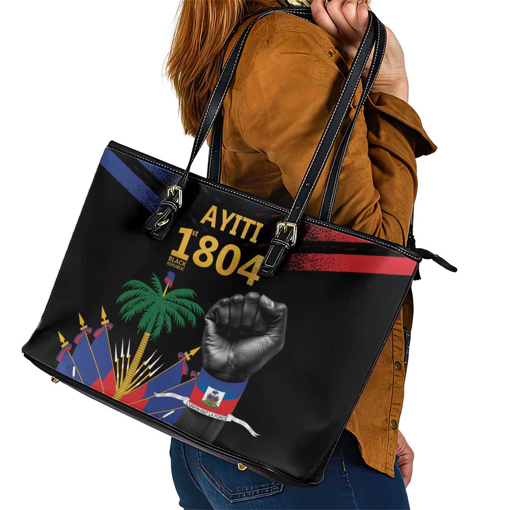 Haiti Independence Day Leather Tote Bag The First Black Republic Since 1804