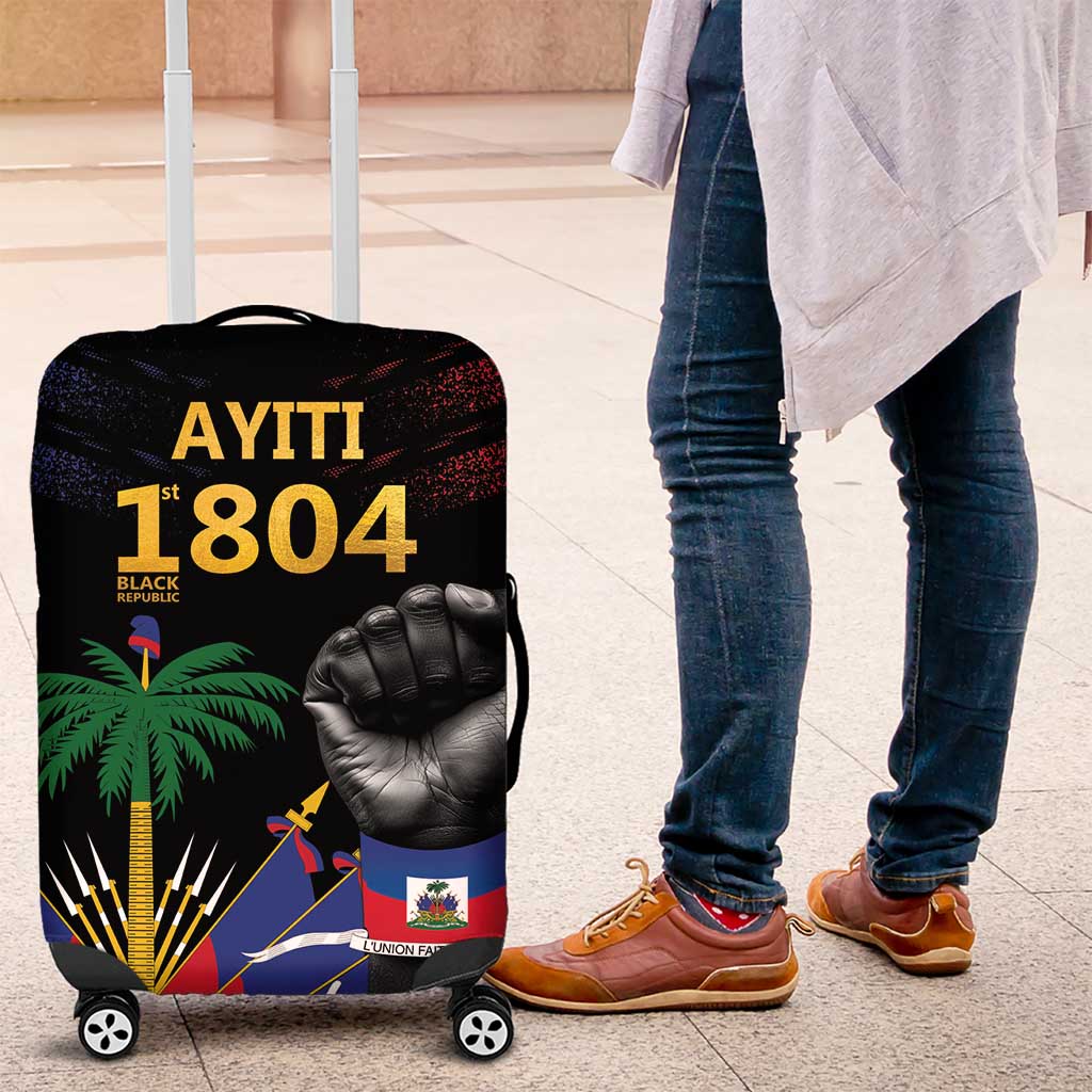Haiti Independence Day Luggage Cover The First Black Republic Since 1804 LT9 Blakc - Polynesian Pride