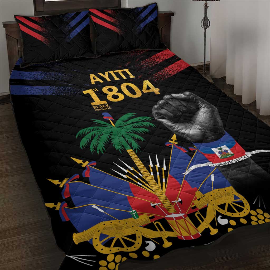 Haiti Independence Day Quilt Bed Set The First Black Republic Since 1804 LT9 Blakc - Polynesian Pride