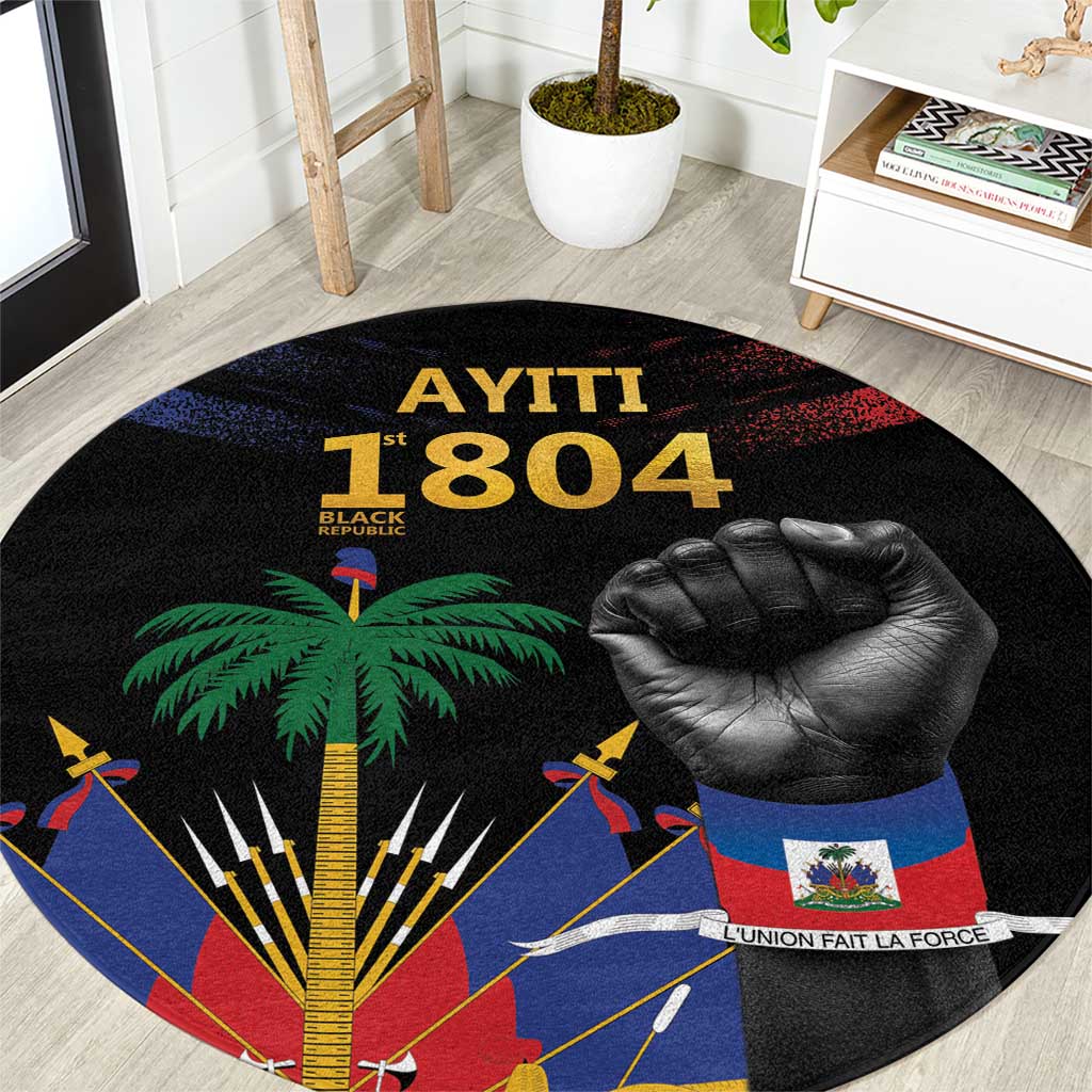 Haiti Independence Day Round Carpet The First Black Republic Since 1804 LT9 Blakc - Polynesian Pride