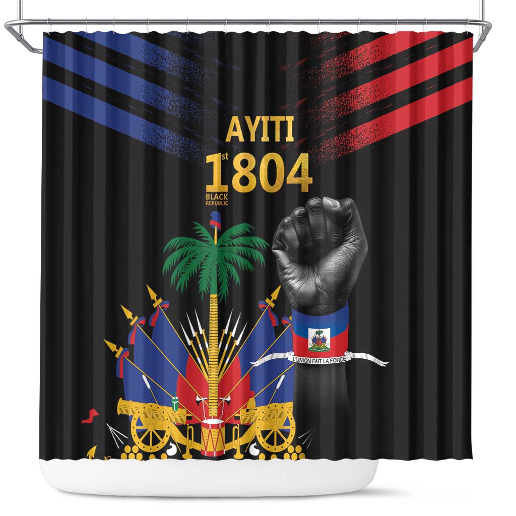 Haiti Independence Day Shower Curtain The First Black Republic Since 1804 LT9 Blakc - Polynesian Pride