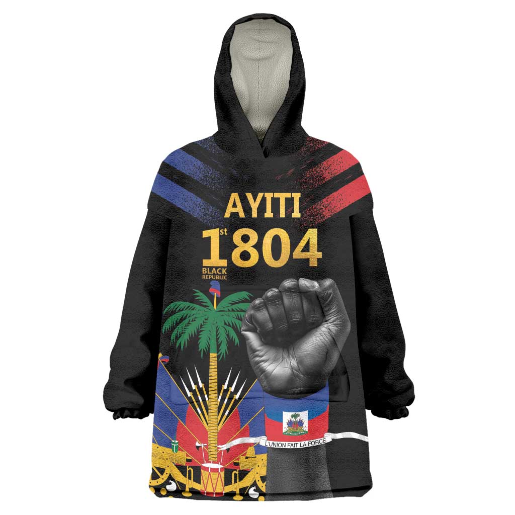 Haiti Independence Day Wearable Blanket Hoodie The First Black Republic Since 1804 LT9 One Size Blakc - Polynesian Pride