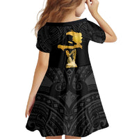 Haitian Negre Marron 1804 Family Matching Tank Maxi Dress and Hawaiian Shirt Black Polynesian Pattern