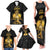 Haitian Negre Marron 1804 Family Matching Tank Maxi Dress and Hawaiian Shirt Black Polynesian Pattern