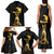 Haitian Negre Marron 1804 Family Matching Tank Maxi Dress and Hawaiian Shirt Black Polynesian Pattern