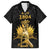 Haitian Negre Marron 1804 Family Matching Tank Maxi Dress and Hawaiian Shirt Black Polynesian Pattern