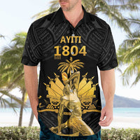 Haitian Negre Marron 1804 Hawaiian Shirt Black Polynesian Pattern
