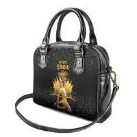 Haitian Negre Marron 1804 Shoulder Handbag Black Polynesian Pattern LT9 - Polynesian Pride
