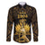 Haitian Negre Marron 1804 Family Matching Tank Maxi Dress and Hawaiian Shirt Gold Polynesian Pattern