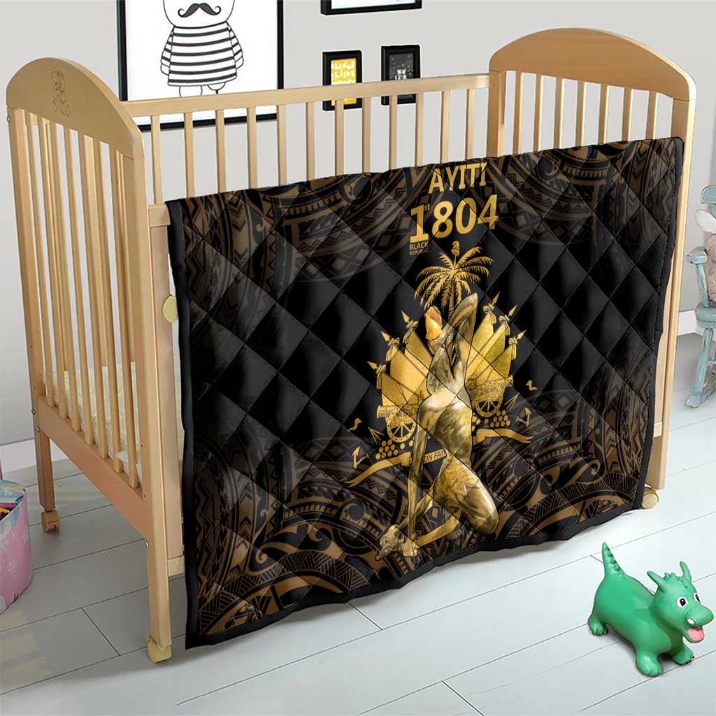 Haitian Negre Marron 1804 Quilt Gold Polynesian Pattern