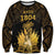 Haitian Negre Marron 1804 Sweatshirt Gold Polynesian Pattern