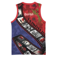 Personalised ANZAC Spirit 1915-2026 Filmstrip Tribute Basketball Jersey Lest We Forget 25 April