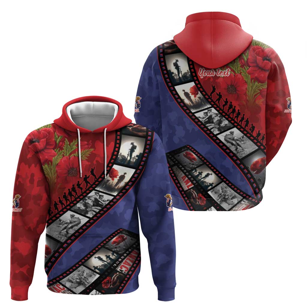 Personalised ANZAC Spirit 1915-2026 Filmstrip Tribute Hoodie Lest We Forget 25 April LT9 - Polynesian Pride