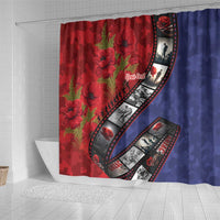Personalised ANZAC Spirit 1915-2026 Filmstrip Tribute Shower Curtain Lest We Forget 25 April