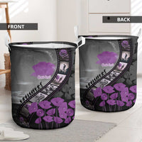 Personalised Remembering ANZAC Lest We Forget Laundry Basket Vintage Film Frame Memorial Purple Poppy