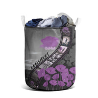 Personalised Remembering ANZAC Lest We Forget Laundry Basket Vintage Film Frame Memorial Purple Poppy